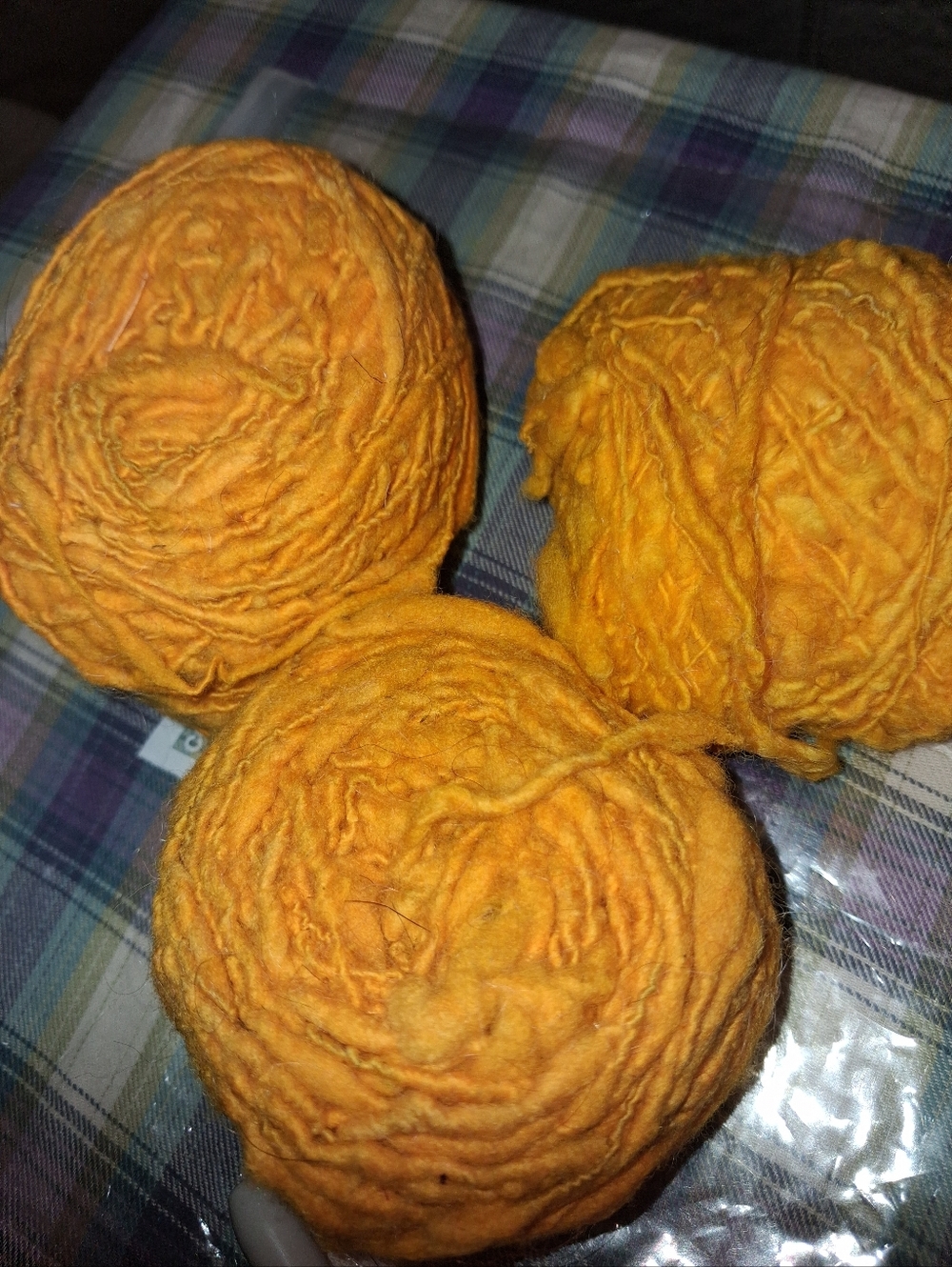 Golden Yellow Raw And Lightly Spun Wool